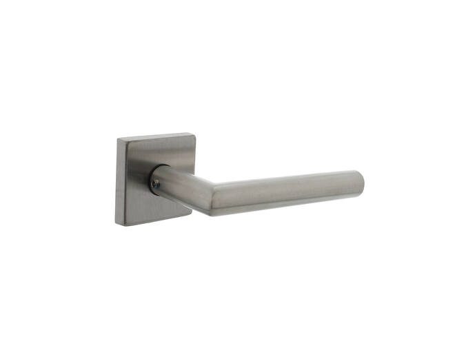 Deurkruk Jura op vierkante massieve rozet 53x53x10 mm rvs ge