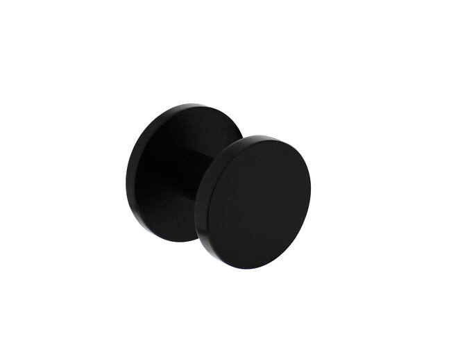 Voordeurknop rond ø55mm eenzijdige montage aluminium zwart