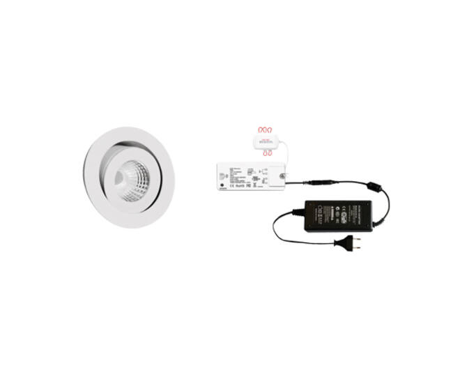 4x Ancona  wit + 4x verlengsnoer + MC-Easy + Driver 24W