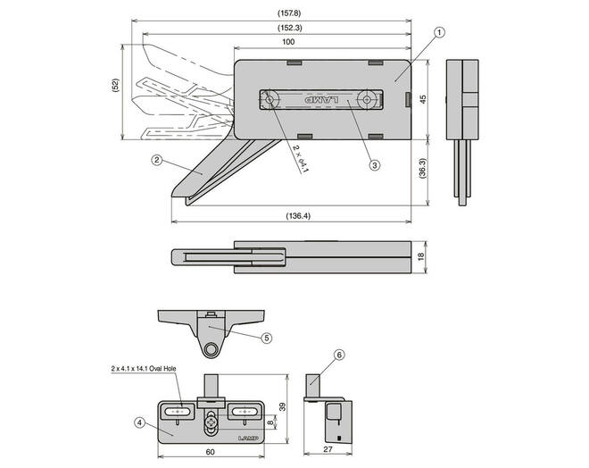 Demper - sluiting combinatie zwart voor deuren 7-25 kilo