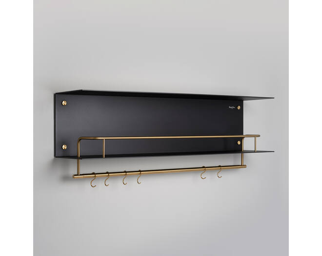 Hanger Shelf/Black/Brass