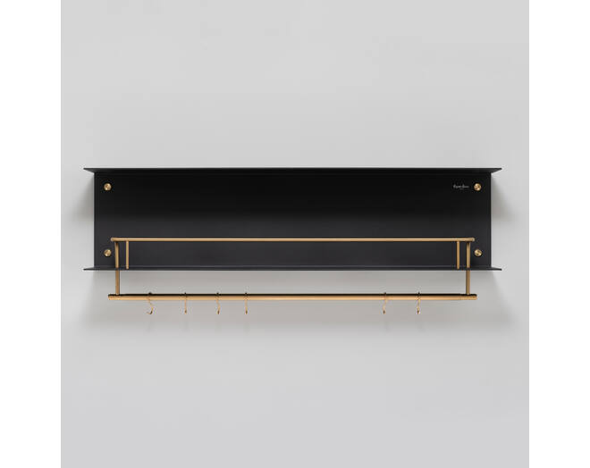 Hanger Shelf/Black/Brass