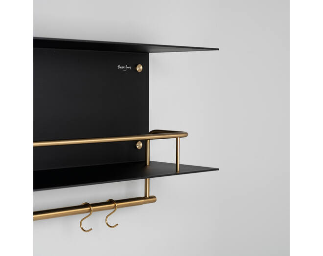 Hanger Shelf/Black/Brass
