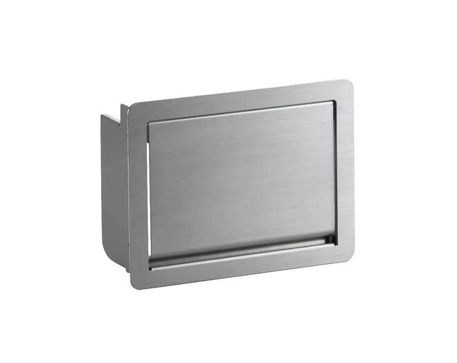 Afvaldoorlaat 218x164mm RVS met softclose deksel, verticaal