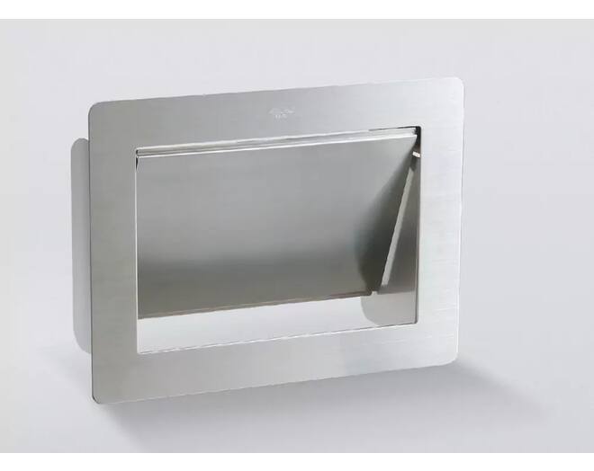 Afvaldoorlaat 218x164mm RVS met softclose deksel, verticaal