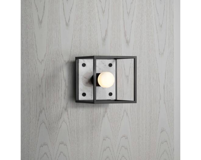 Caged Wall Light/Small/White Marble