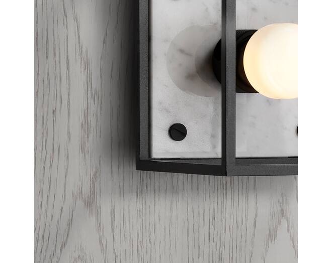 Caged Wall Light/Small/White Marble