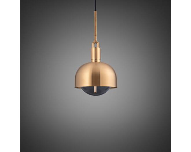 Forked Pendant/Brass/Medium Brass Shade/Medium Smoked