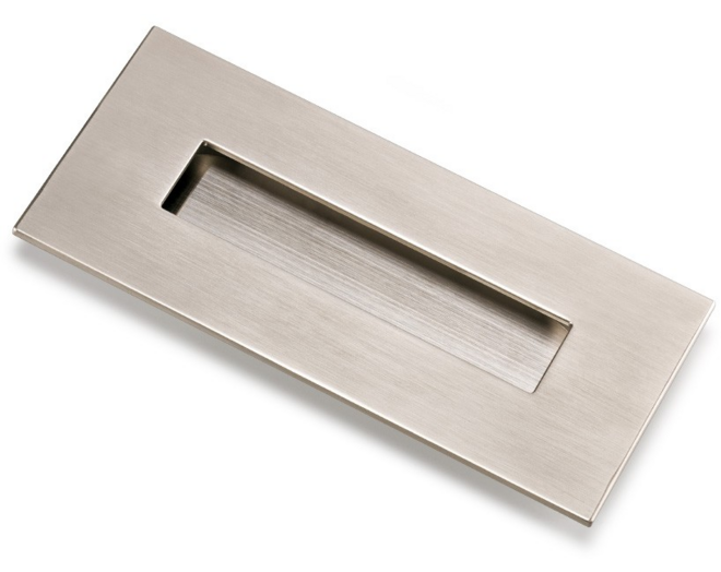 Komgreep geb. nikkel 155x73mm, inlaat 40x123x11mm
