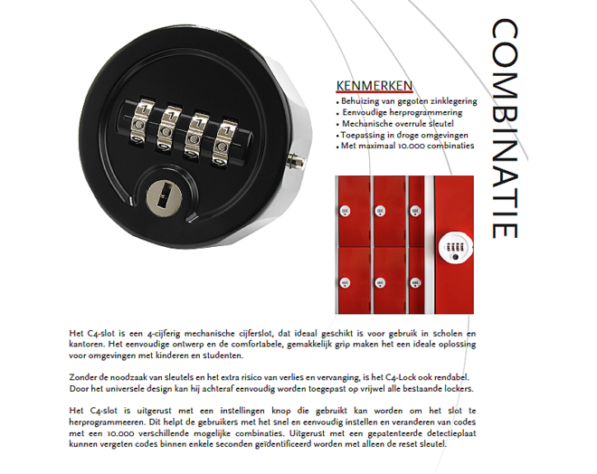 Codeslot C4 rond wit voor vaste gebruikers