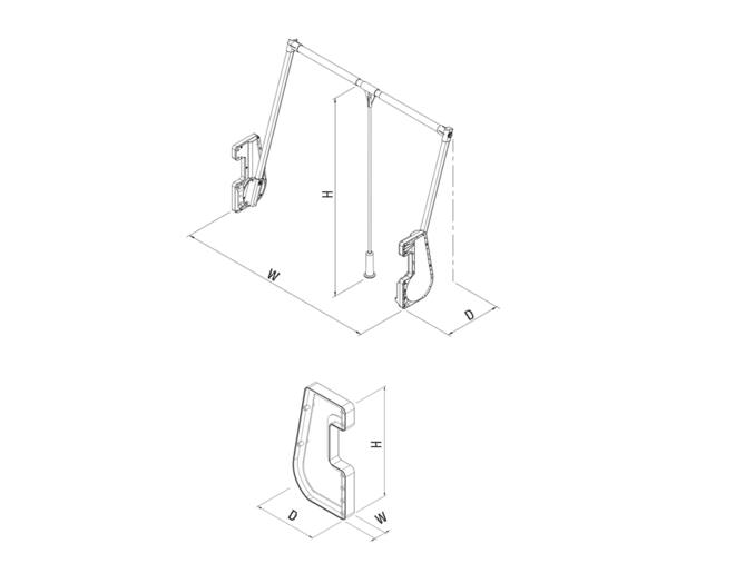 Garderobelift 850-1150mm draagkracht 15 kilogram, antraciet