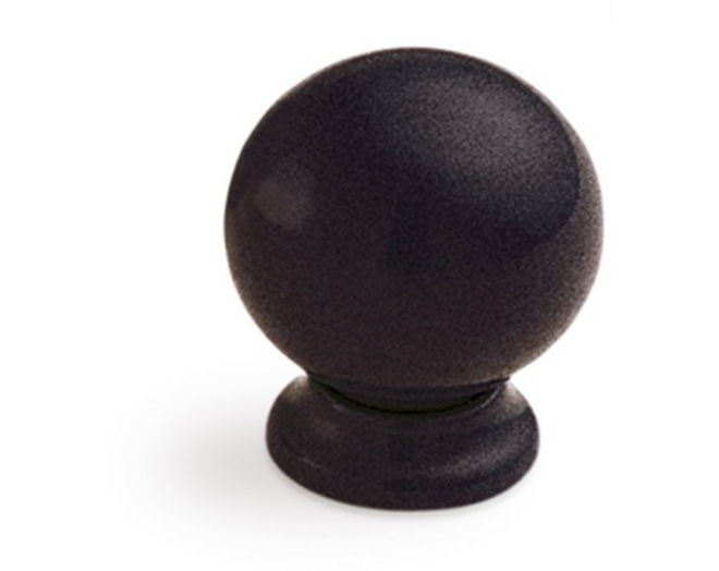 Knop kunststof zwart diameter 28mm