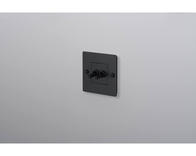 EU 1G Double Toggle Switch/w/out B+P Logo/Black