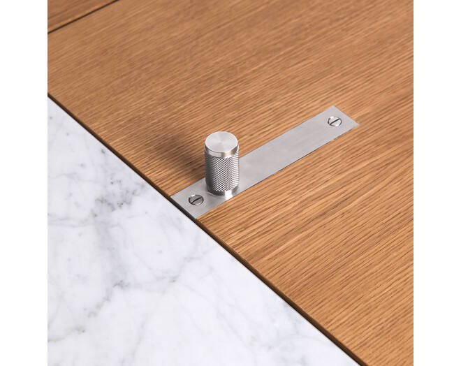 The Popstar Bar/Natural Oak/Steel/White Marble/Black