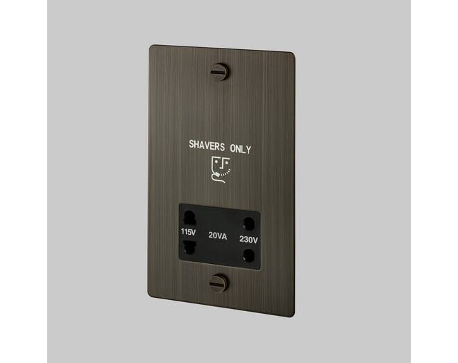 115V/230V Shaver Socket - Smoke - Black Interior
