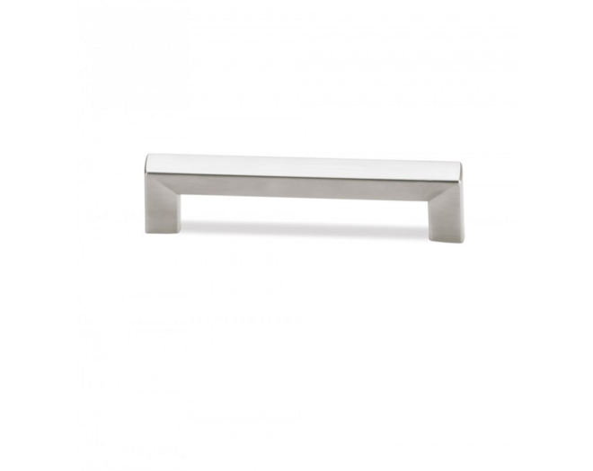 Greep SQUARE geborsteld nikkel 81x10mm, hartmaat 64mm