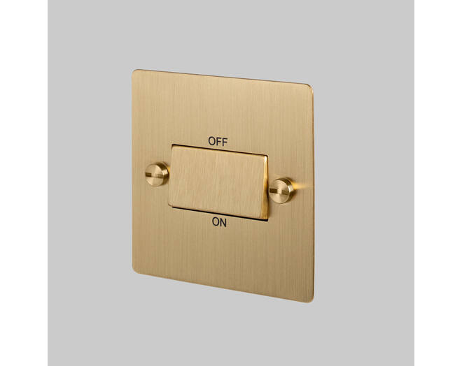 Triple Pole Fan Switch - Brass - Black Interior