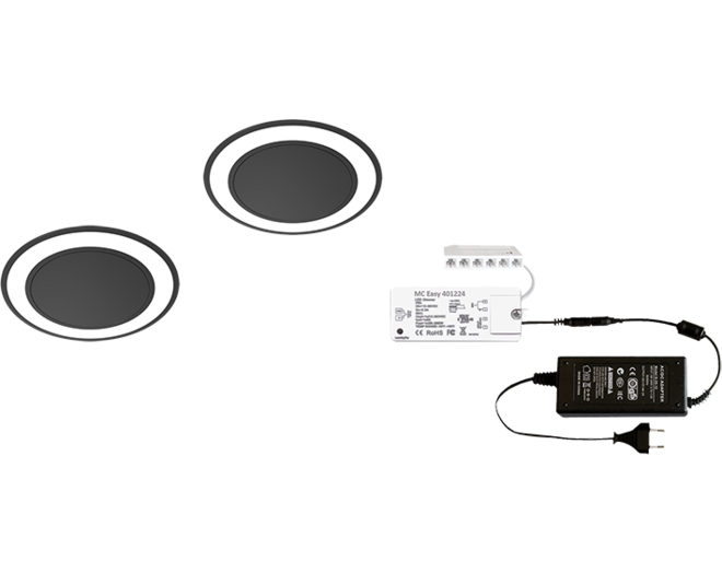 1 x Holl TH mat zwart 24V + MC-Easy + Driver 24W