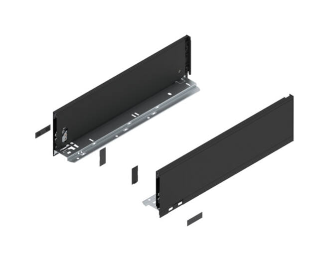 Legrabox ladezijde K 450mm, carbon zwart, hoogte 128,5mm