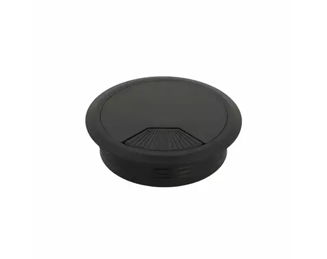 Kabeldoorvoer klep met veer 80mm kunststof zwart