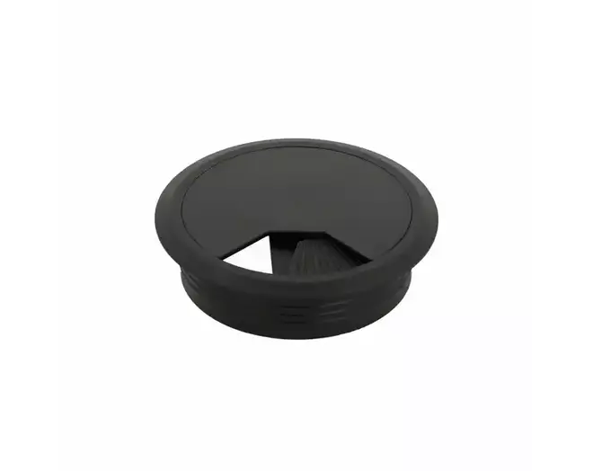 Kabeldoorvoer klep met veer 80mm kunststof zwart