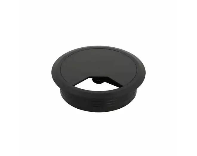 Kabeldoorvoer klep met veer 80mm kunststof zwart
