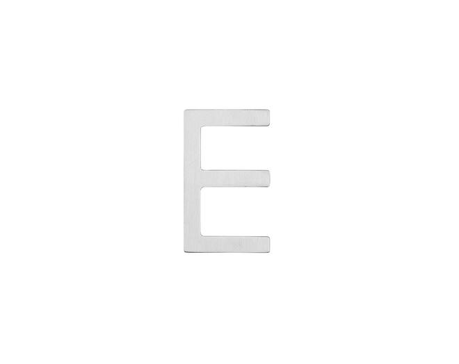 Huisletter E 100mm RVS geborsteld