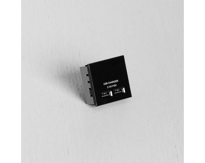 Double USB Black