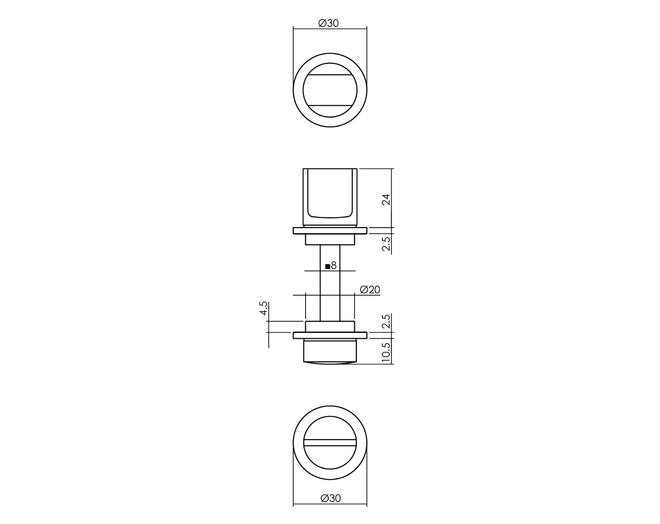 WC-sluiting met minimalistische ronde rozet antracietgrijs