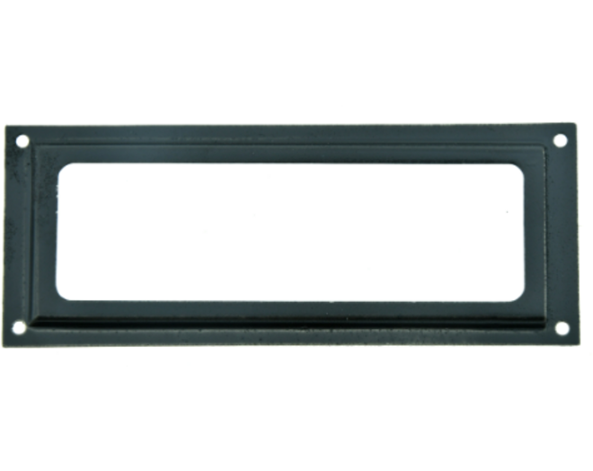 Etiketraam zwart gelakt, buitenmaat 69x35mm, etiket 52x22mm