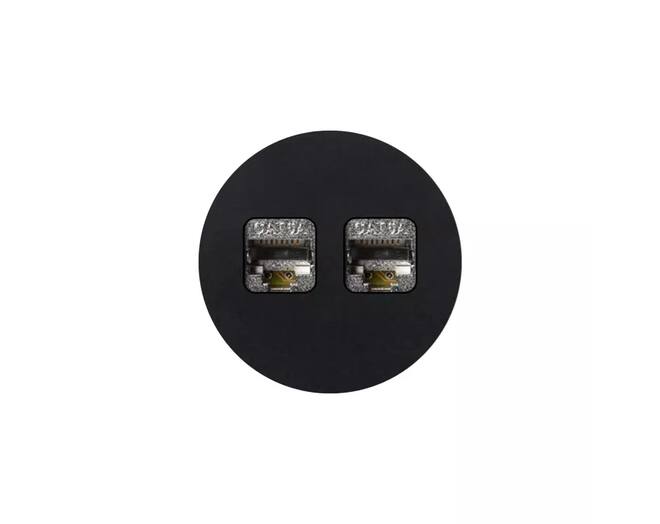 Rond 2.0 Data port  2 Keystones- s. trim - black ano