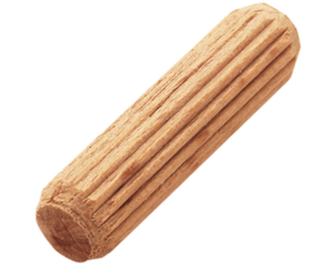 Houten duvels 8x30mm beukenhout geribbeld, DIN 68150