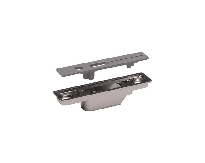 Klepbevestiging KIARO EASY  inlaat, grijs RAL9007