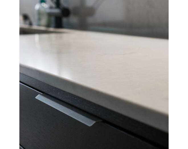 Greep mat zwart, h.o.h. 128mm, totale lengte 200mm