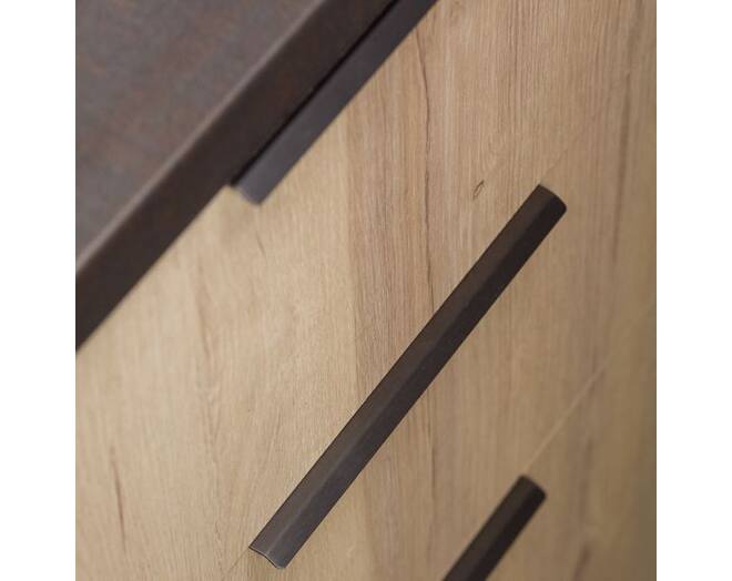 Greep mat zwart, h.o.h. 128mm, totale lengte 200mm