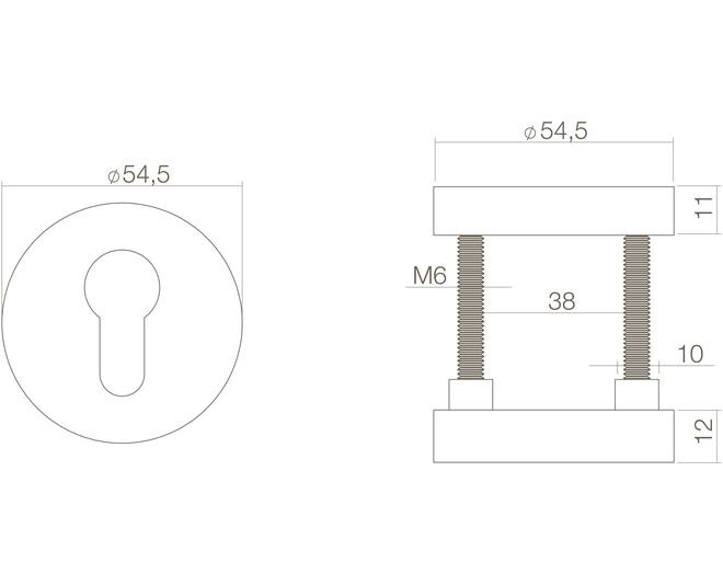 Veiligheidsrozet rond SKG3 messing getrommeld
