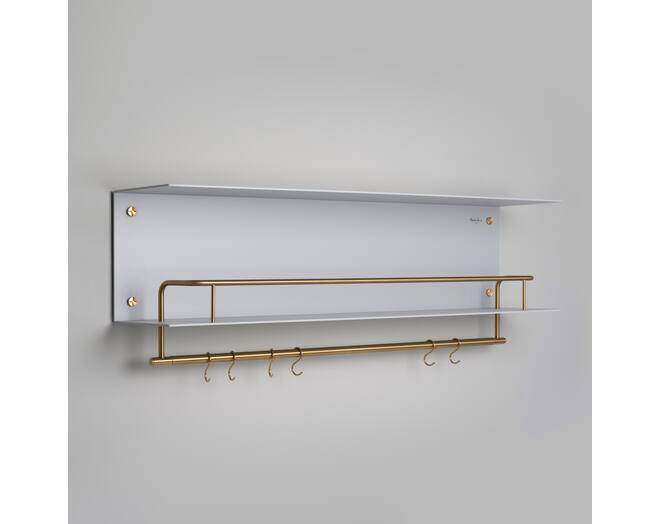 Hanger Shelf/Stone/Brass