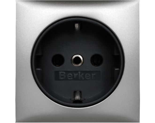 Berker wcd met r.a. inbouw zwart, incl. afdekraam RVS-look