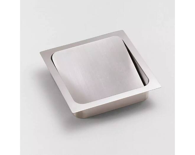 Afvaldoorlaat 220x220mm RVS mat met soft close deksel