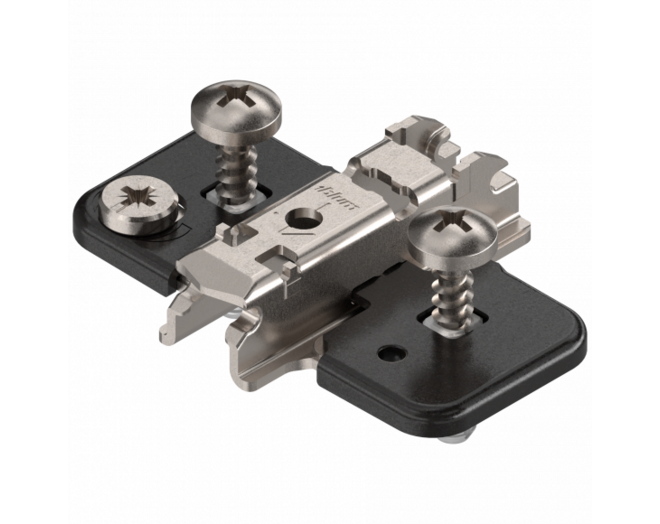 Kruismontageplaat 3mm verdikt, met plug 11,5mm Onyx