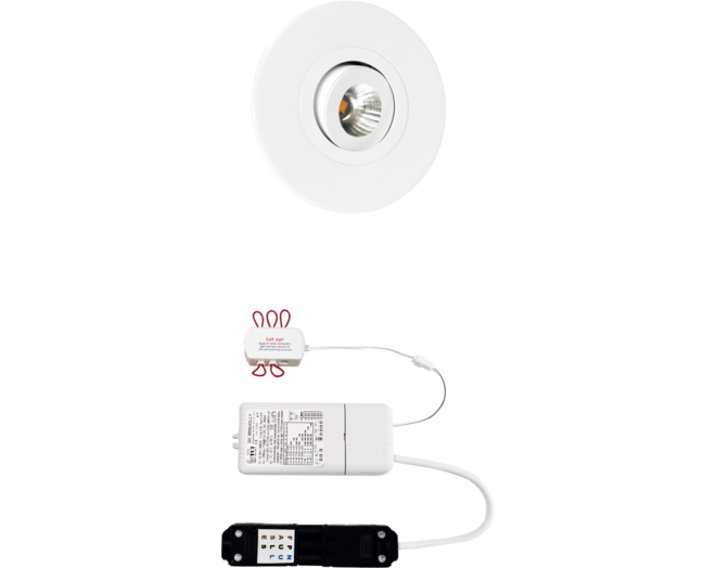 2x Monza rond wit DTW 3000K-2200K + 2x verleng+ Mini Jolly