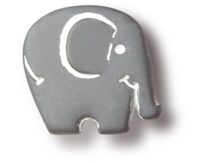 Knop nylon GRIJZE OLIFANT-vorm 44x41mm