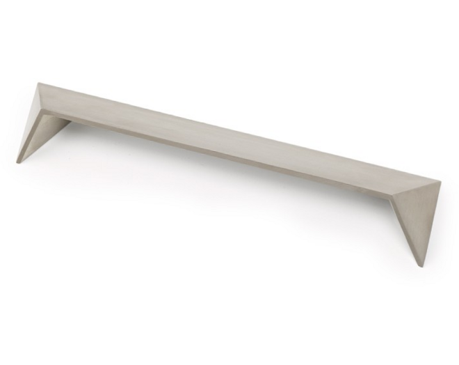 Greep POST geborsteld nikkel 149x31x20mm, hartmaat 128mm