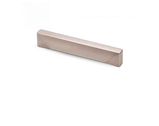 Greep CUBIC geborsteld nikkel 55x10mm, hartmaat 32mm