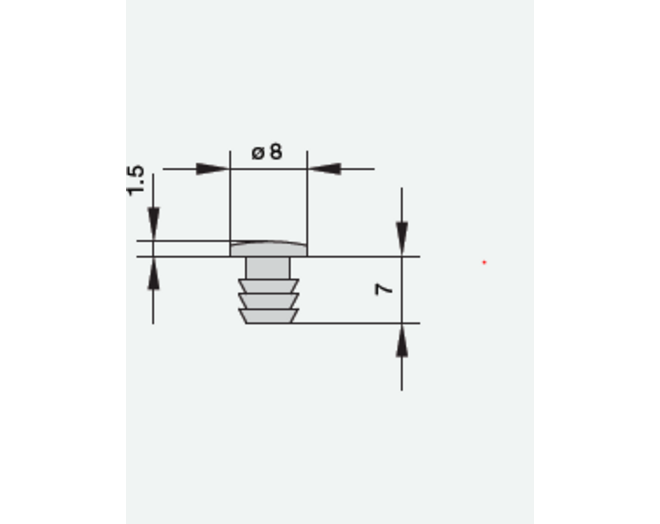 Deurbuffer transparant stift 6mm schotel dikte 1.5mm