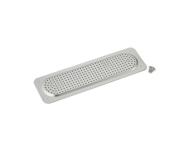 Ventilatierooster RVS buitenmaat 210x58mm
