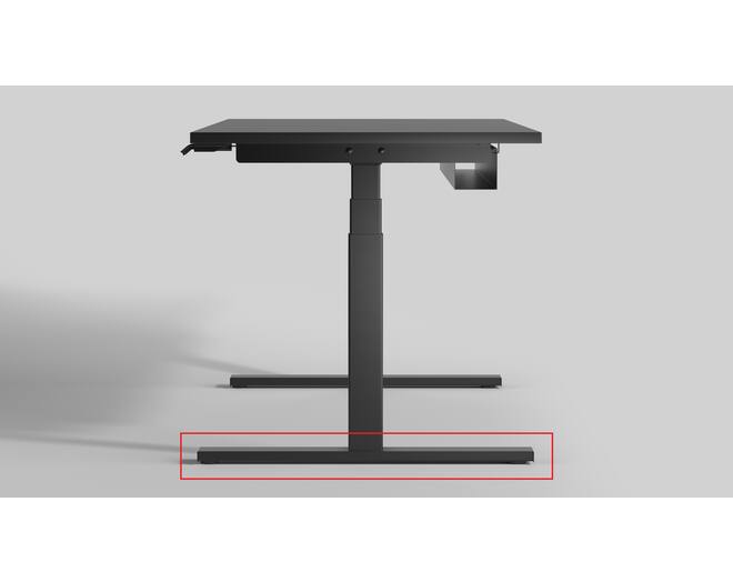 Milano voet 880 zwart, voor bladdiepte 900-1000mm