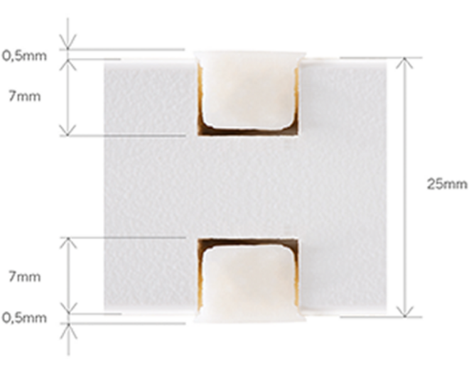 APEX-79 7x9mm met eindkapjes inbouw profiel lengte: