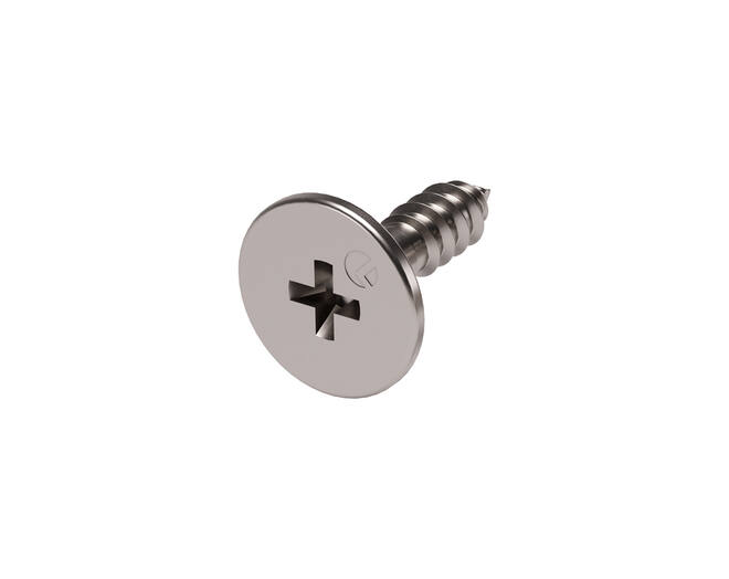 Contraplaat met schroef voor 3mm gat, kruiskop, plaat 10mm