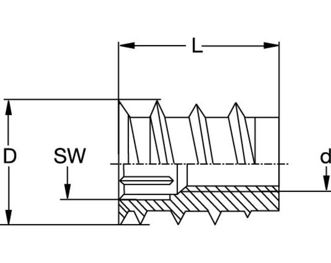 Rampabus SKD30, M4/8x10mm met rand verzinkt, VE=100